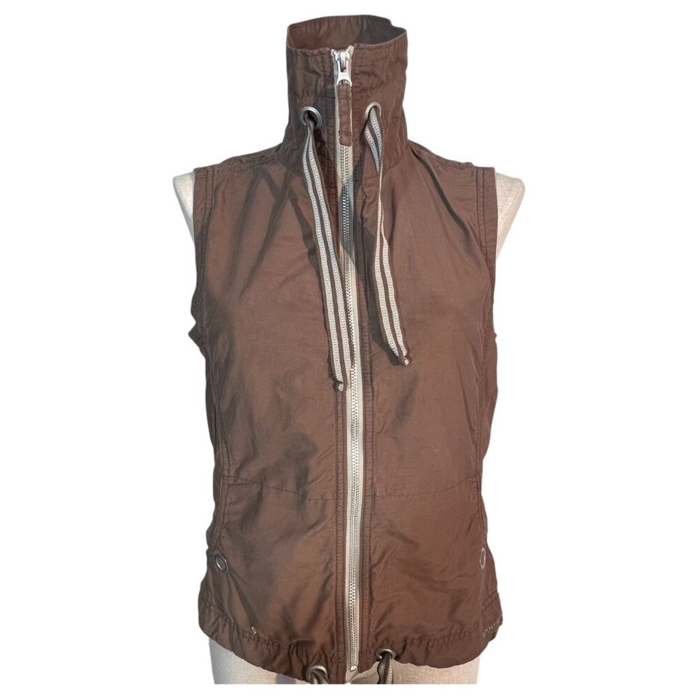 Columbia Vest Womens Omni-Shade Brown Size Small Full Zip Up Drawstrings Hiking - Picture 7 of 9